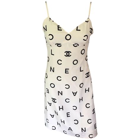 chanel logo dress white|chanel type dress.